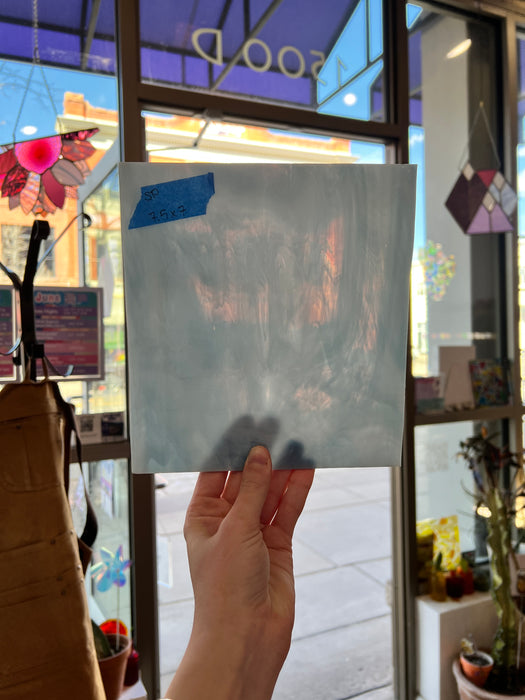 Wispy Blue Grey Spectrum Sheet Glass Colorado Glassworks