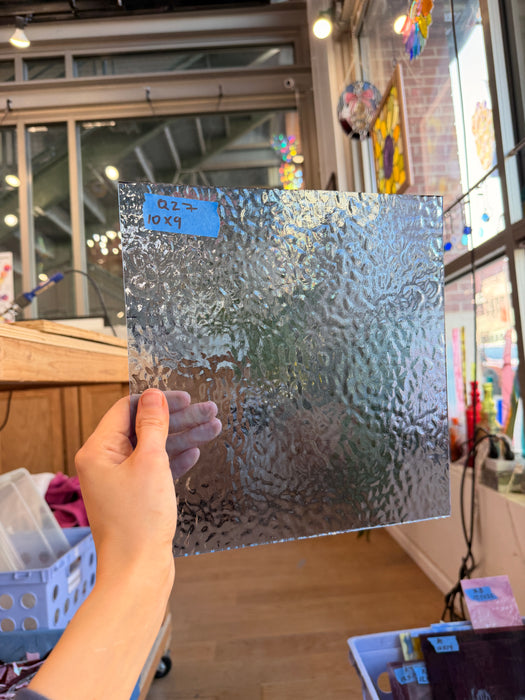 Princess Blue English Muffle Sheet Glass Colorado Glassworks