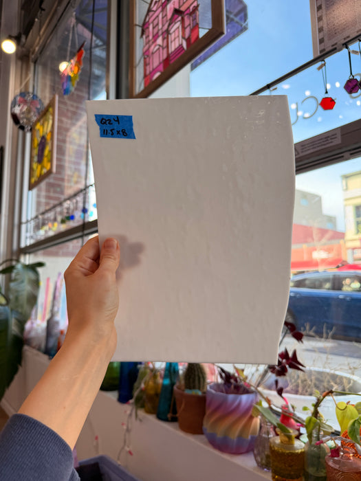 White Solid Textured Sheet Glass Colorado Glassworks