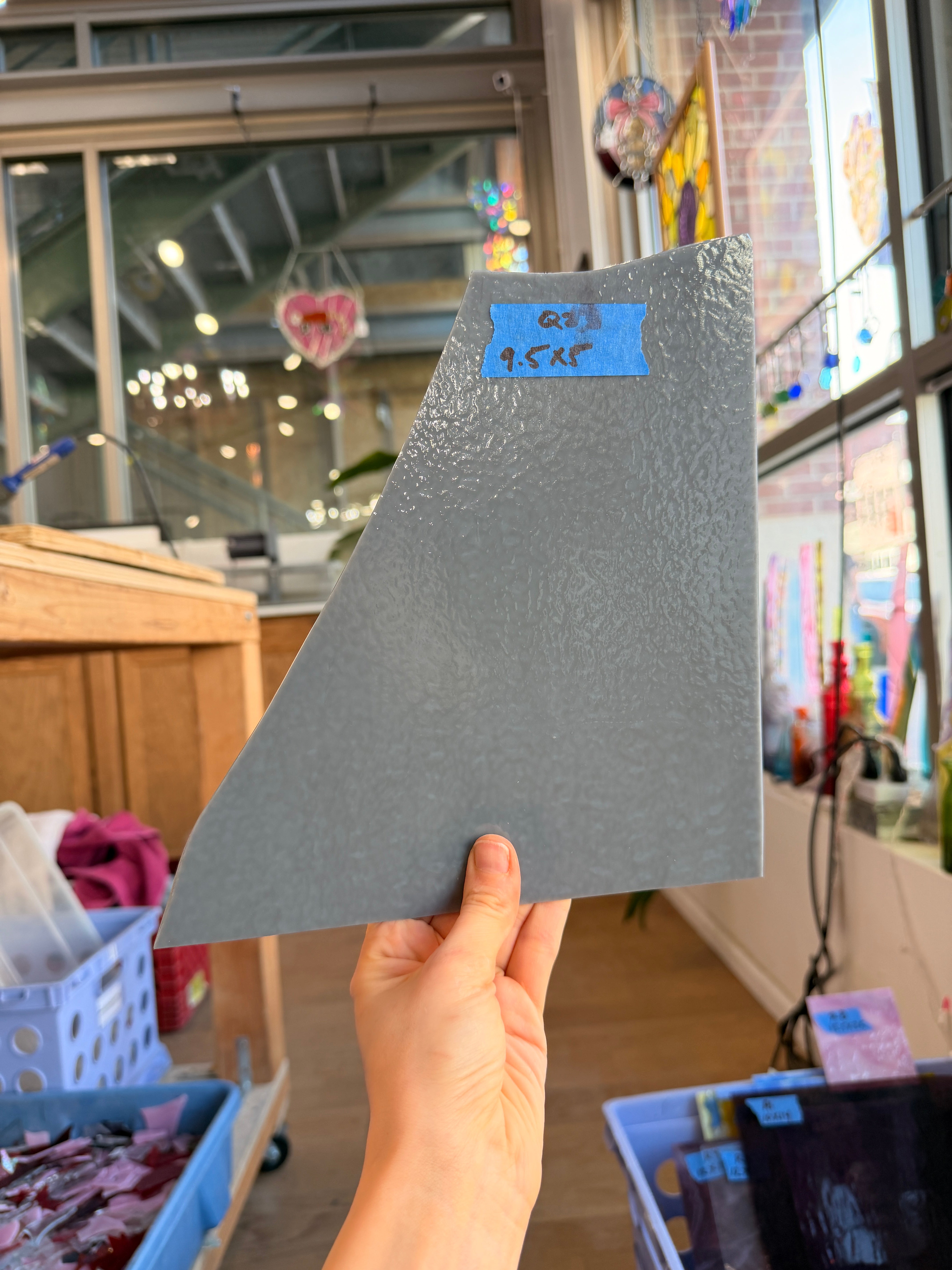 Dark Gray Bullseye Opaque Fusible 90 COE Sheet Glass Colorado Glassworks 9.5x5in (BE-46591021)