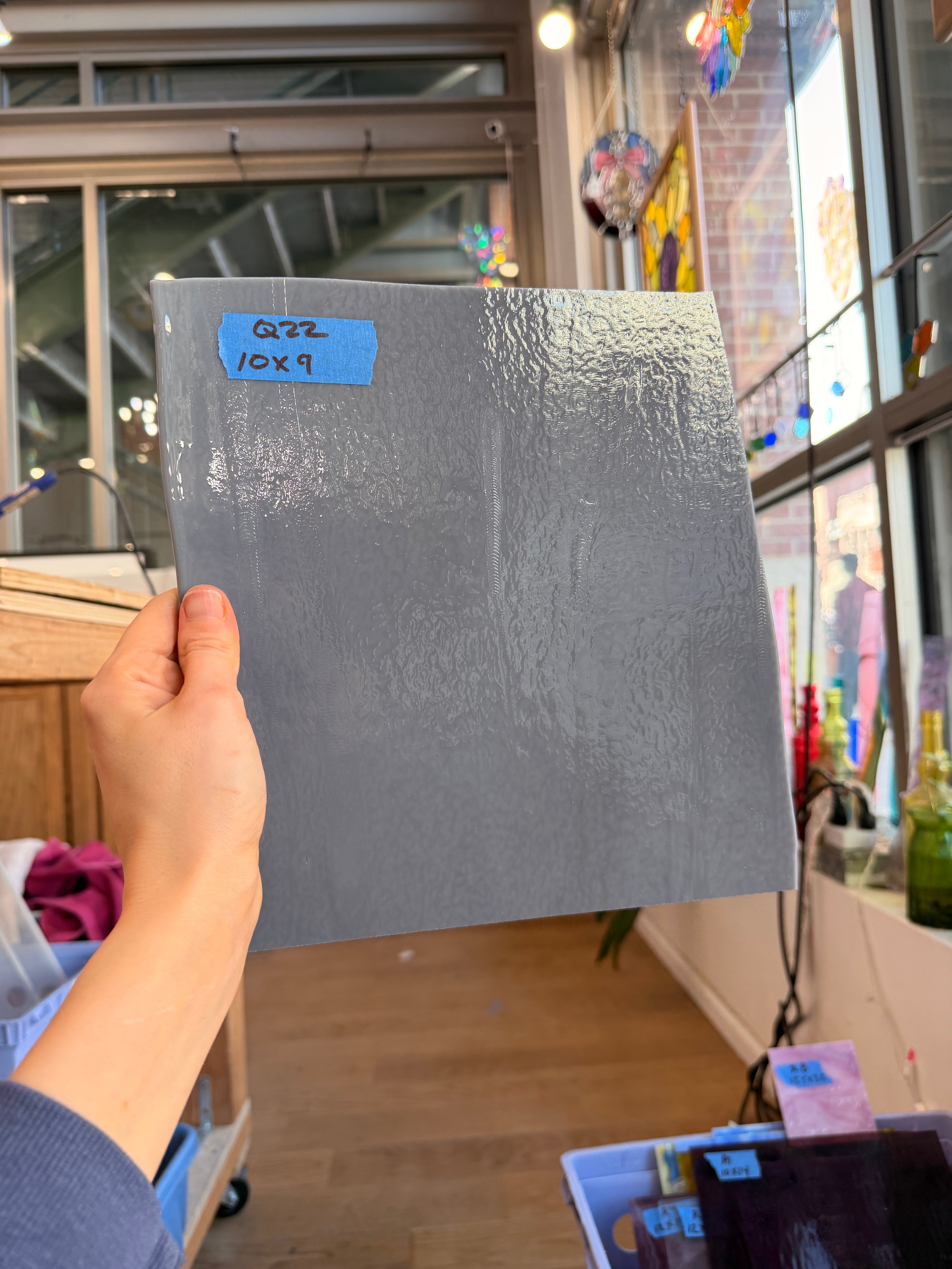 Dark Gray Bullseye Opaque Fusible 90 COE Sheet Glass Colorado Glassworks 10x9in (BE-44919853)