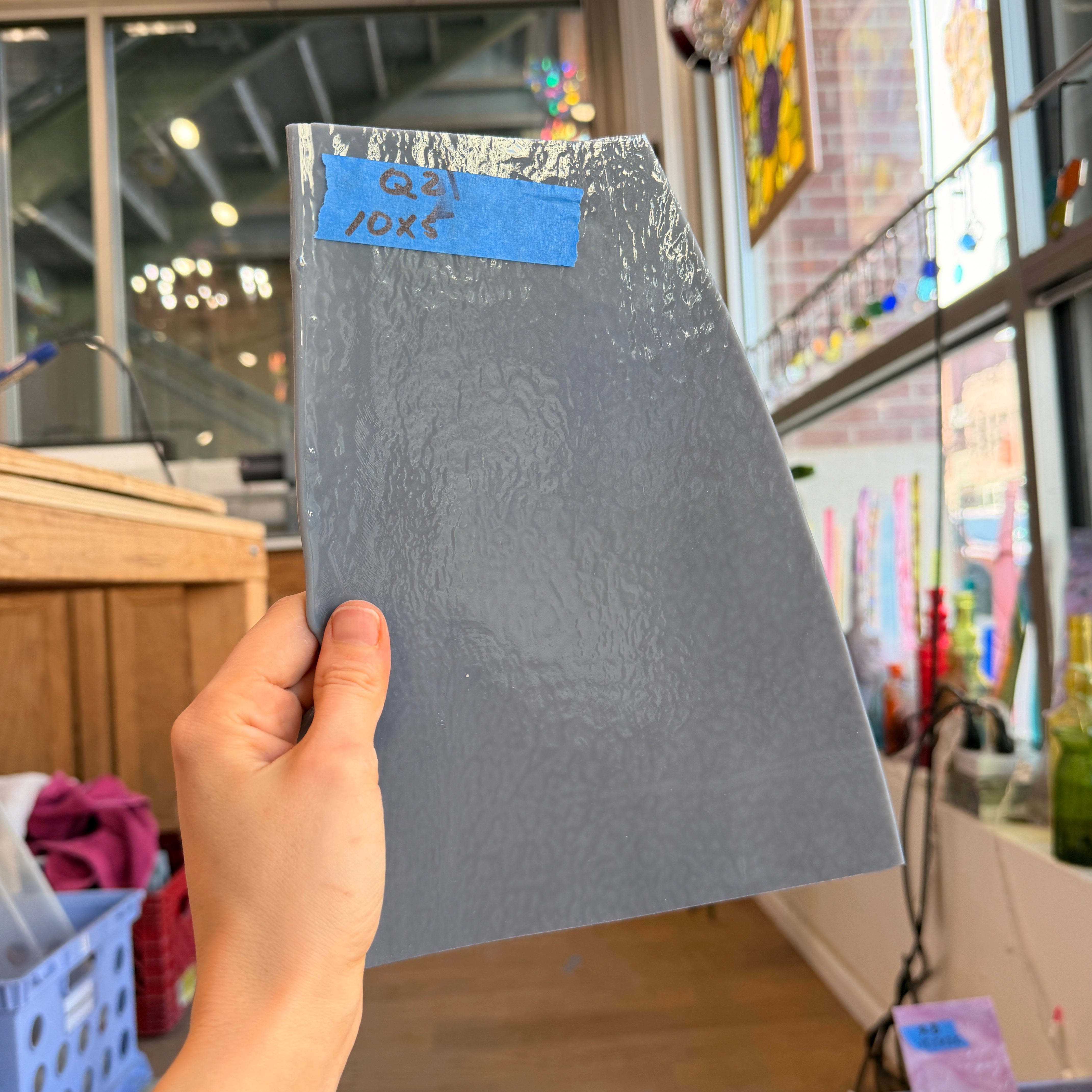 Dark Gray Bullseye Opaque Fusible 90 COE Sheet Glass Colorado Glassworks 10x5in (BE-44887085)