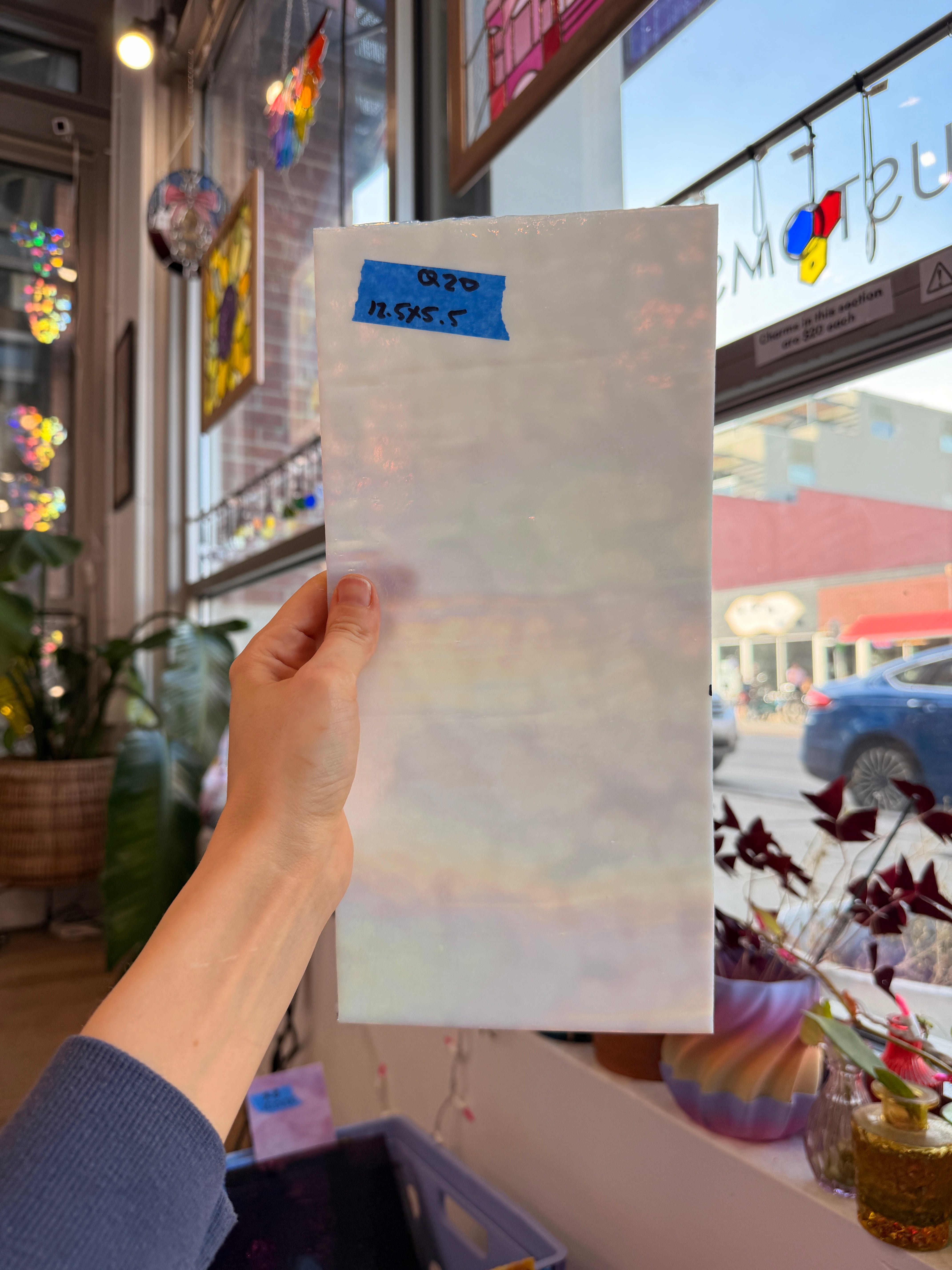 Iridescent White Mottled Youghiogheny Colorado Glassworks