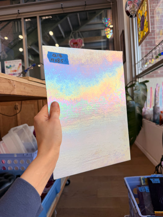 White Opaque Iridescent Wissmach (96 03 LUM) Sheet Glass Unknown