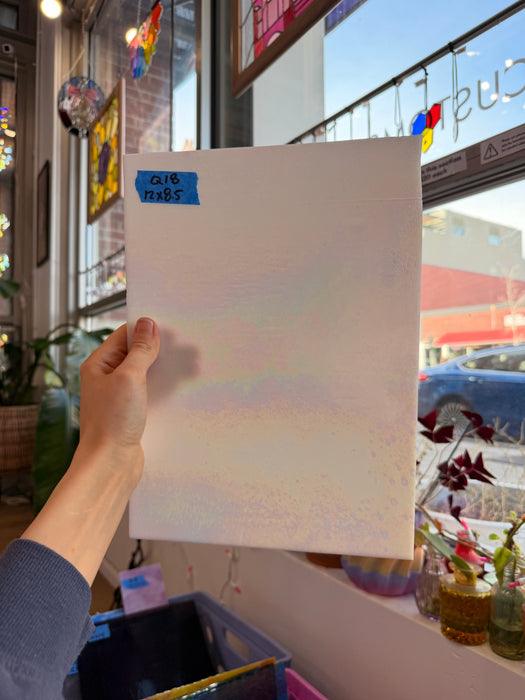White Opaque Iridescent Wissmach (96 03 LUM) Sheet Glass Unknown