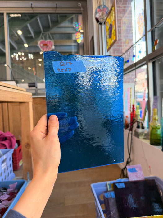 Transparent Bright Blue Bullseye Fusible 90 COE Sheet Glass Colorado Glass Works