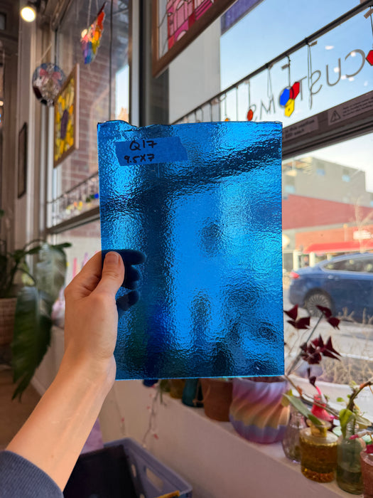 Transparent Bright Blue Bullseye Fusible 90 COE Sheet Glass Colorado Glass Works