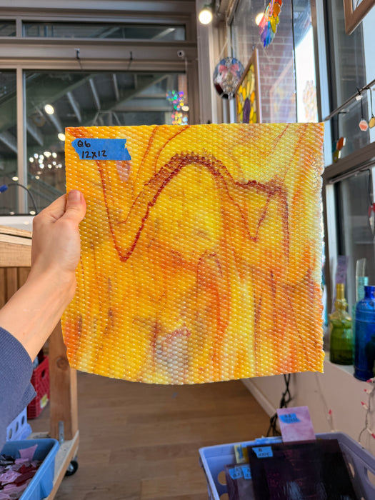 Corn / White with Orange / Yellow and Dark Red Youghiogheny Sheet Glass Colorado Glassworks