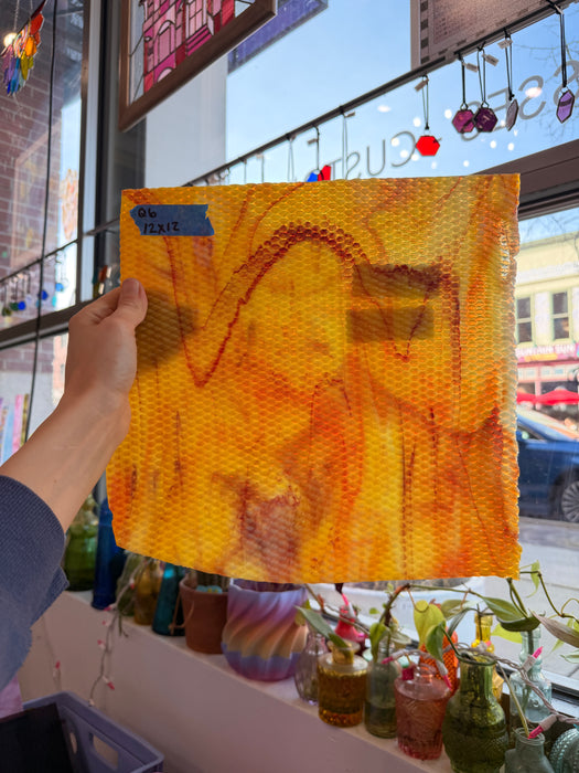 Corn / White with Orange / Yellow and Dark Red Youghiogheny Sheet Glass Colorado Glassworks