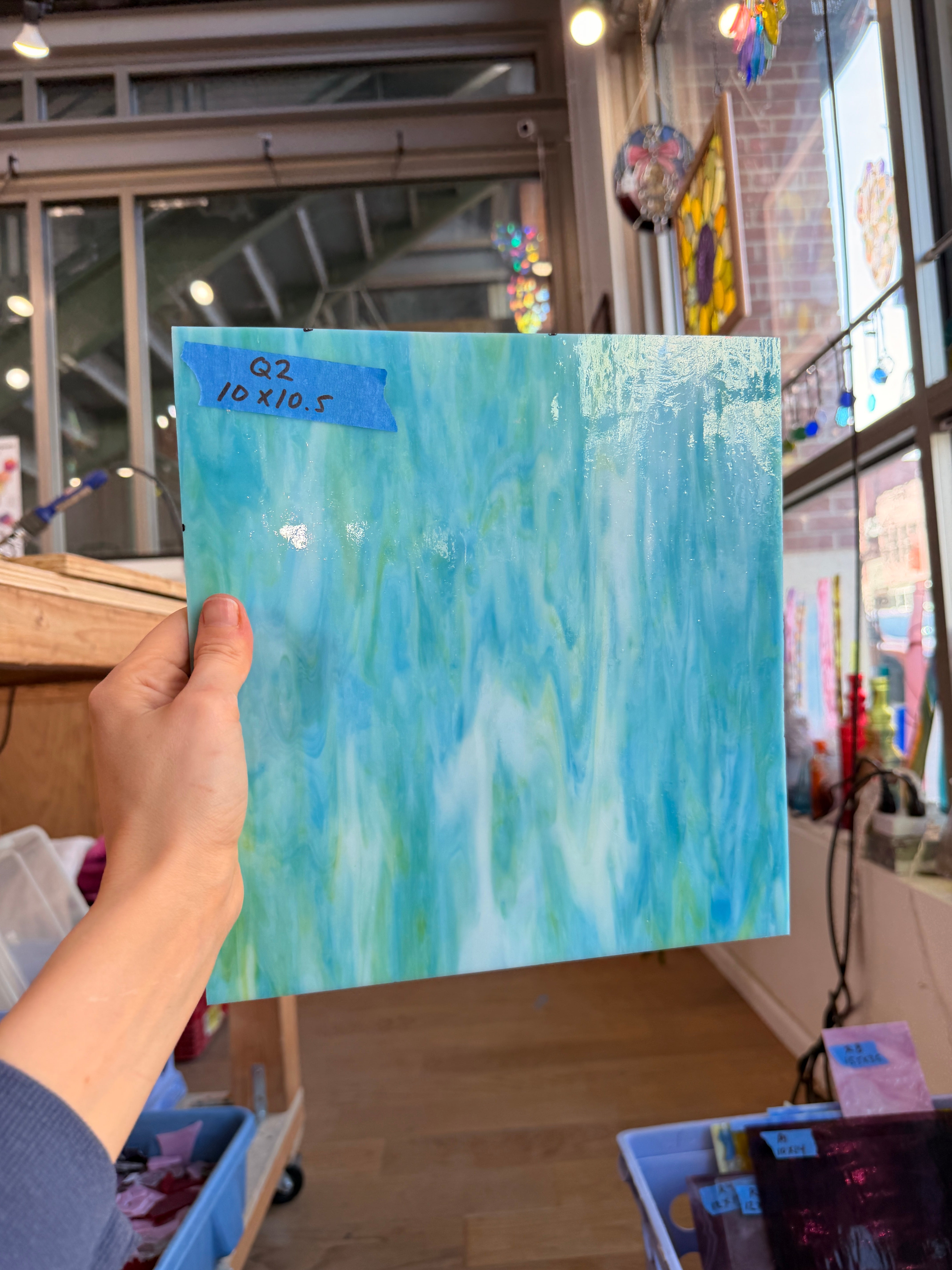 Green Blue Wispy Choice Mix Sheet Glass Colorado Glass Works