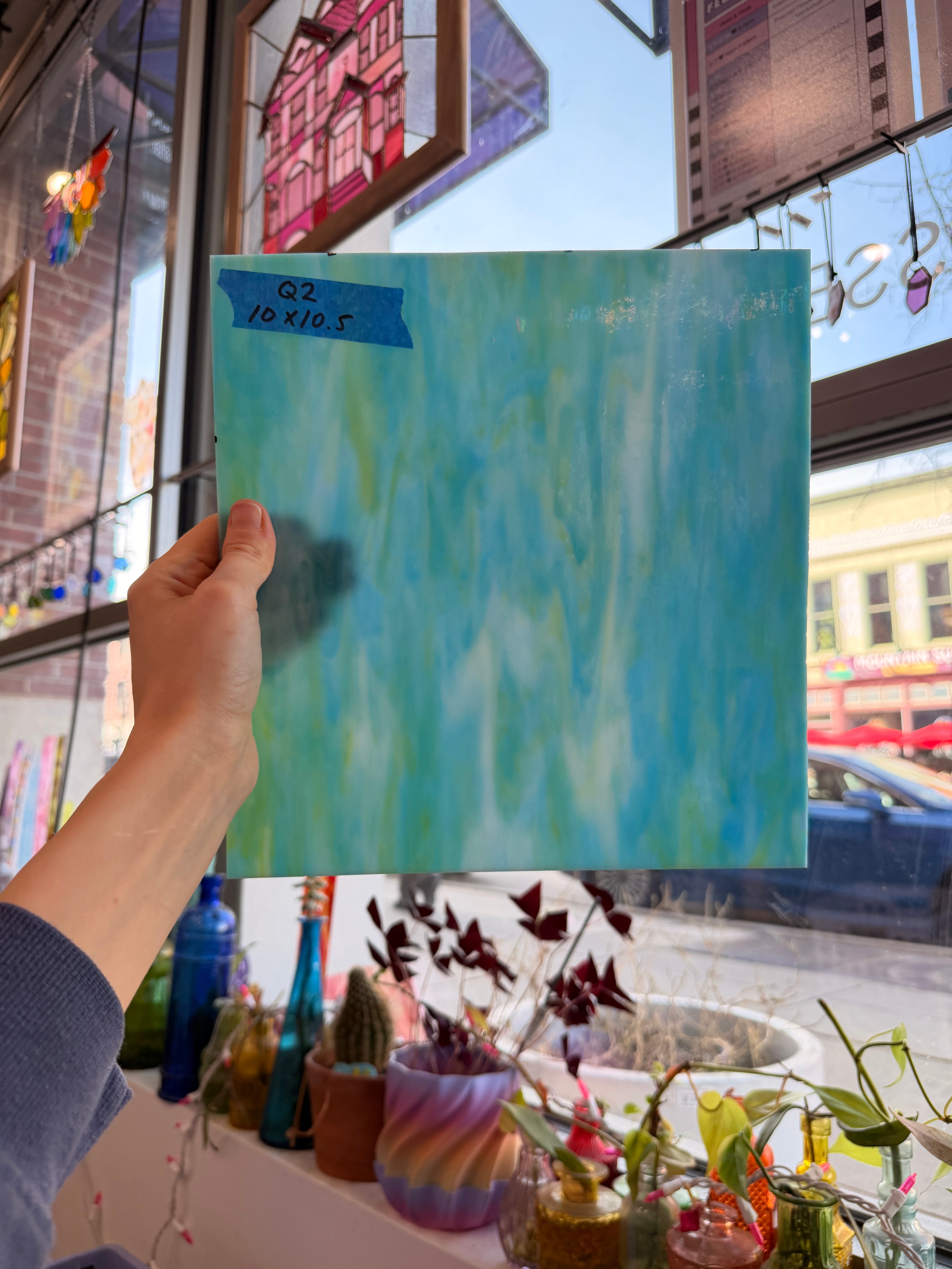 Green Blue Wispy Choice Mix Sheet Glass Colorado Glass Works