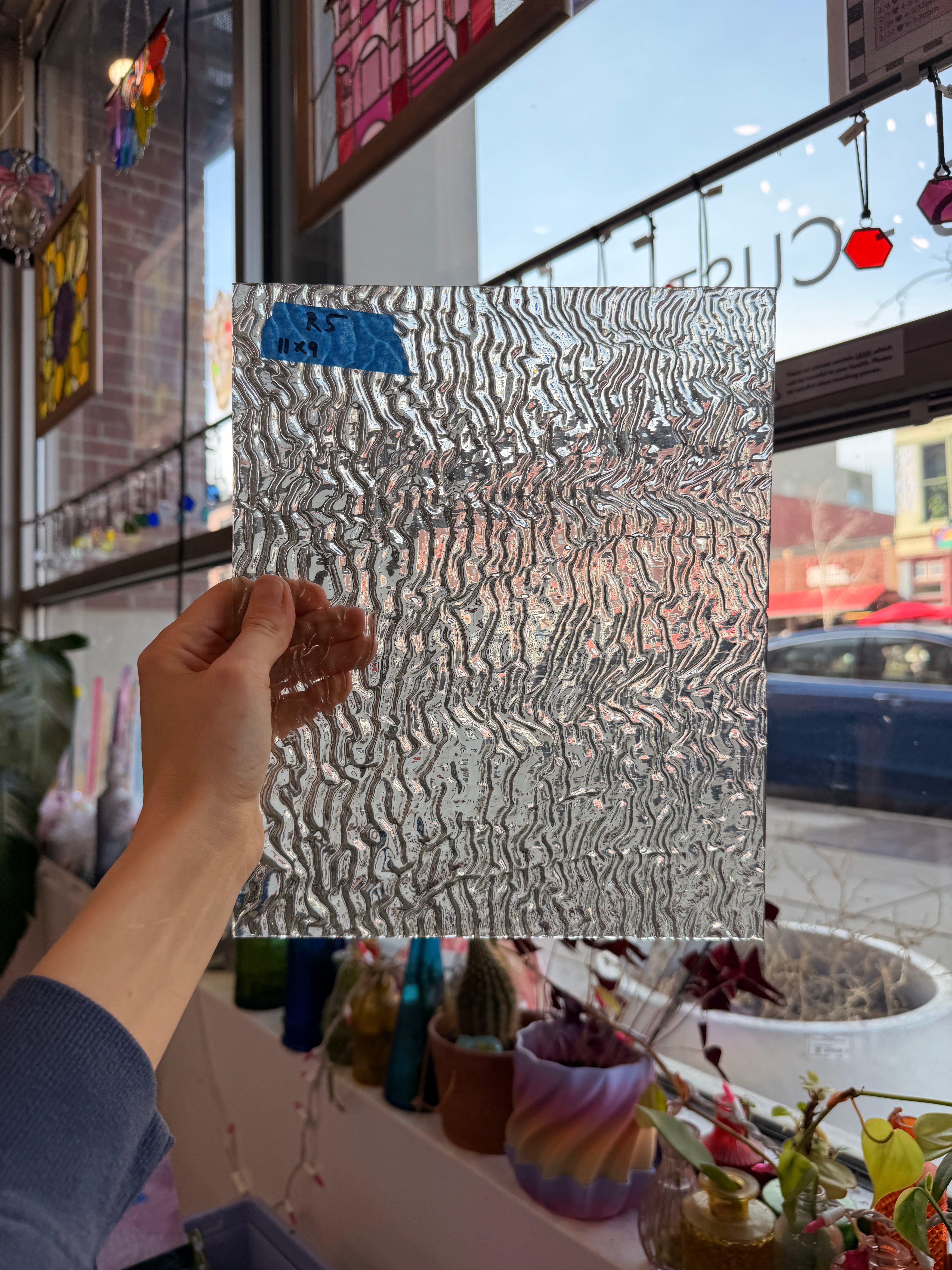 Clear Heavy Ripple Uroboros Sheet Glass Kokomo