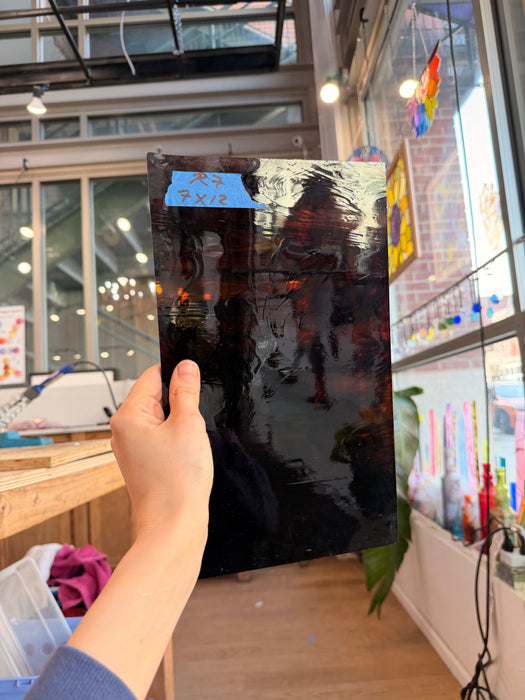 Vintage Brown Wispy Spectrum Sheet Glass Colorado Glass Works