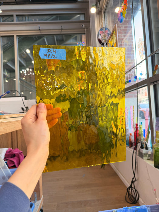 Vintage Yellow Spectrum Waterglass Sheet Glass Colorado Glassworks