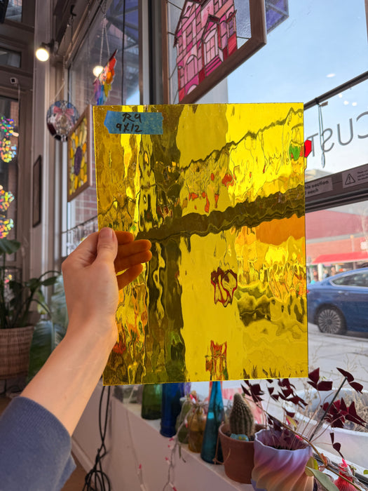 Vintage Yellow Spectrum Waterglass Sheet Glass Colorado Glassworks