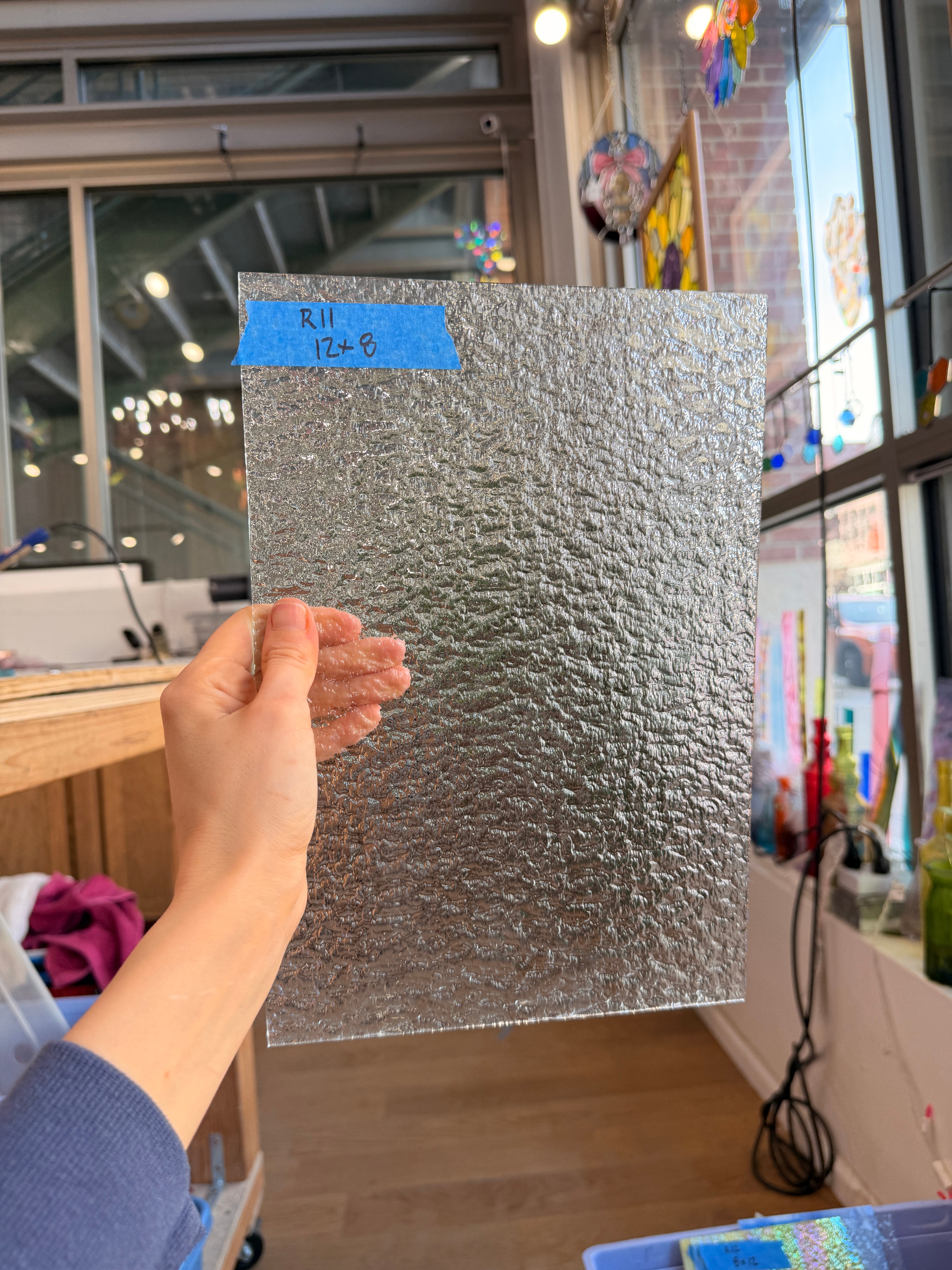 Clear Textured Spectrum Sheet Glass Colorado Glassworks 12x8in (SP-67865389) *Granite