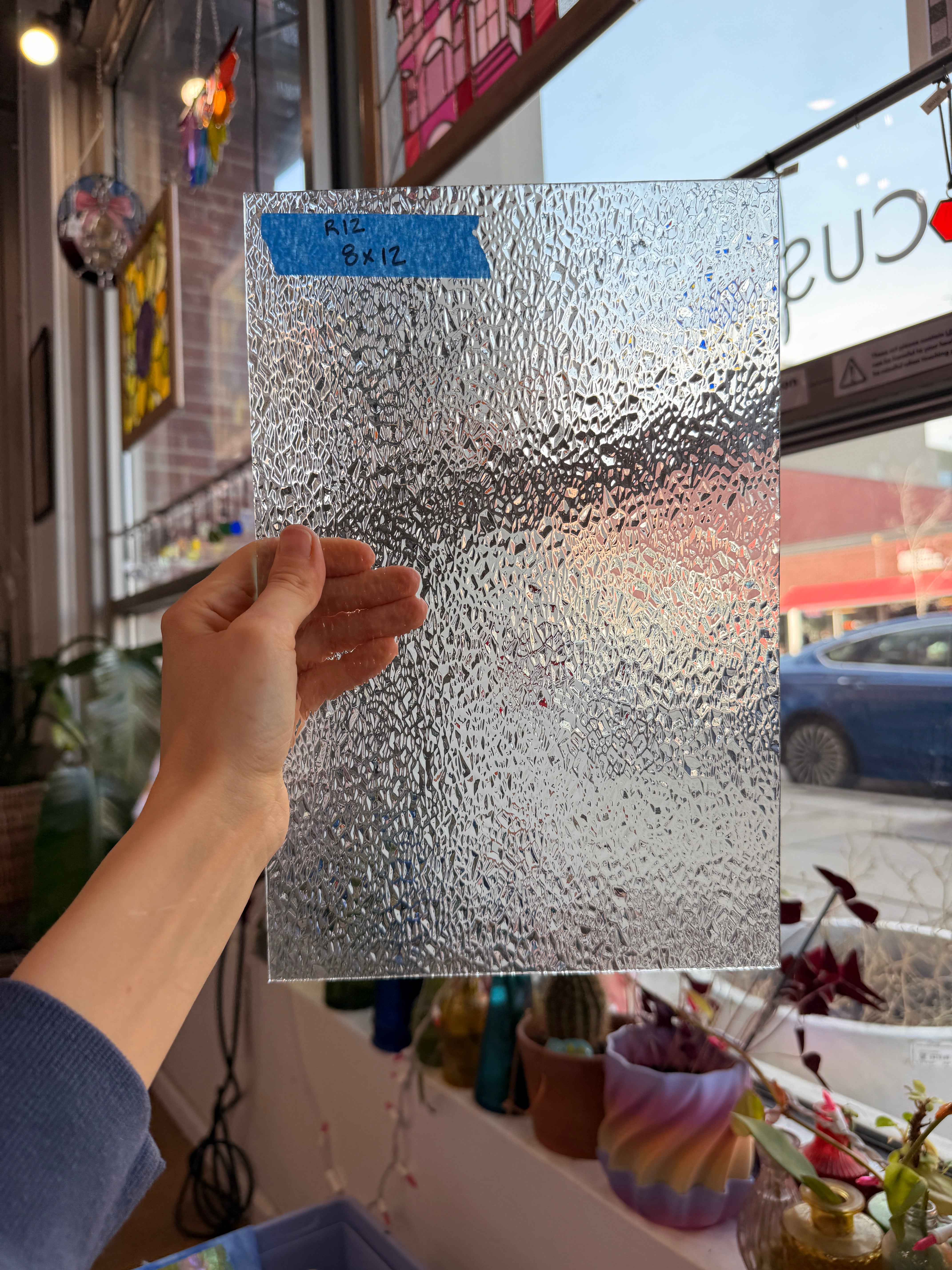 Clear Textured Spectrum Sheet Glass Colorado Glassworks 12x8in (SP-67898157) *Icicle