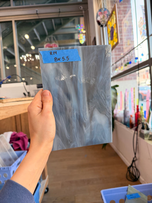 Brown Gray Vintage Wispy Spectrum Sheet Glass Colorado Glassworks