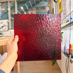 Red/Scarlet Florentine Wissmach (WI 18 FLOR) Sheet Glass Colorado Glassworks