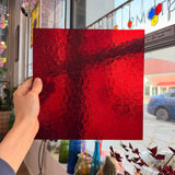 Red/Scarlet Florentine Wissmach (WI 18 FLOR) Sheet Glass Colorado Glassworks