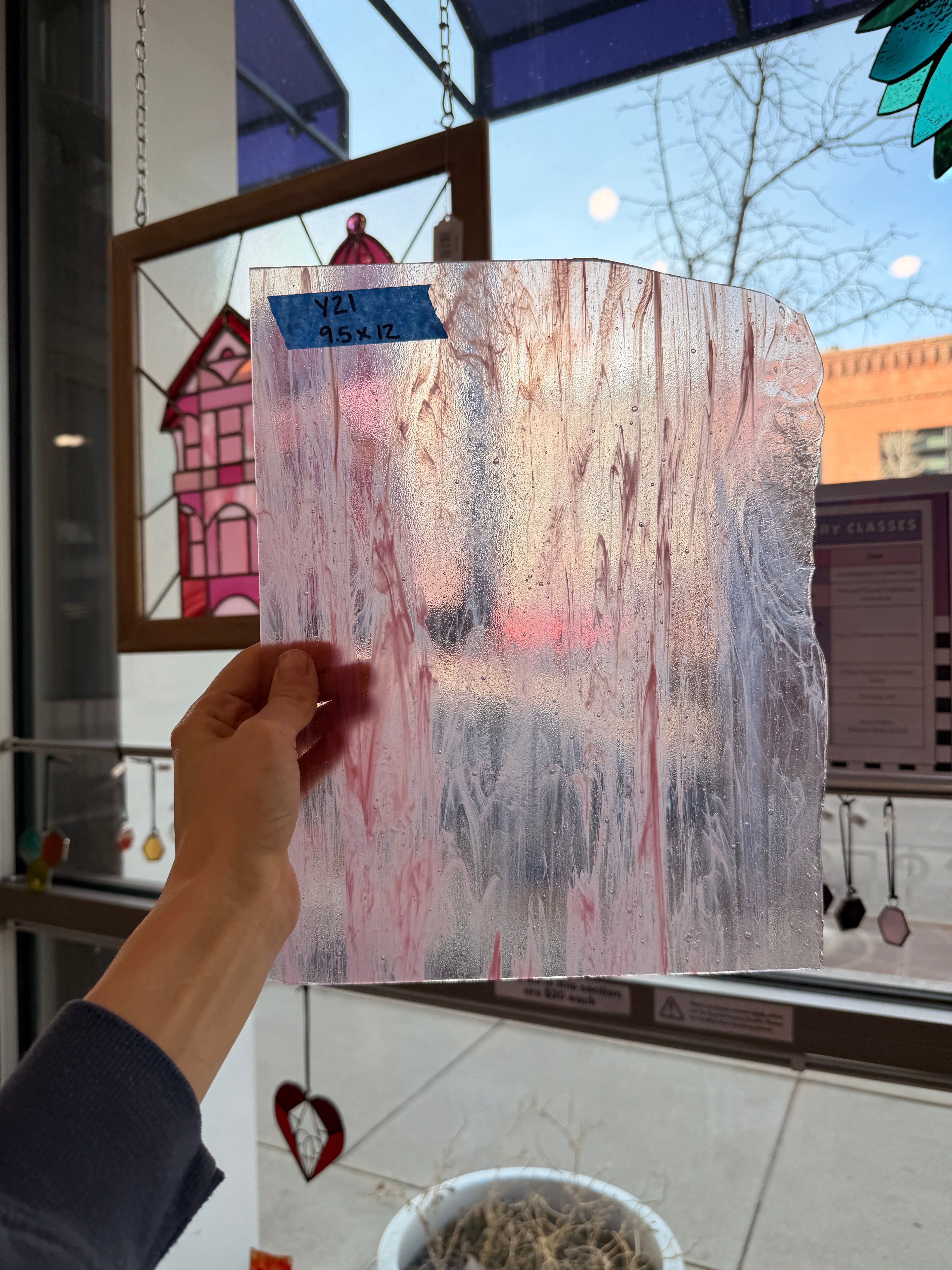 Pink Clear WIspy Kokomo Colorado Glassworks