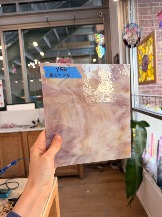 Purple Amber Vintage Spectrum Wispy Sheet Glass Colorado Glassworks