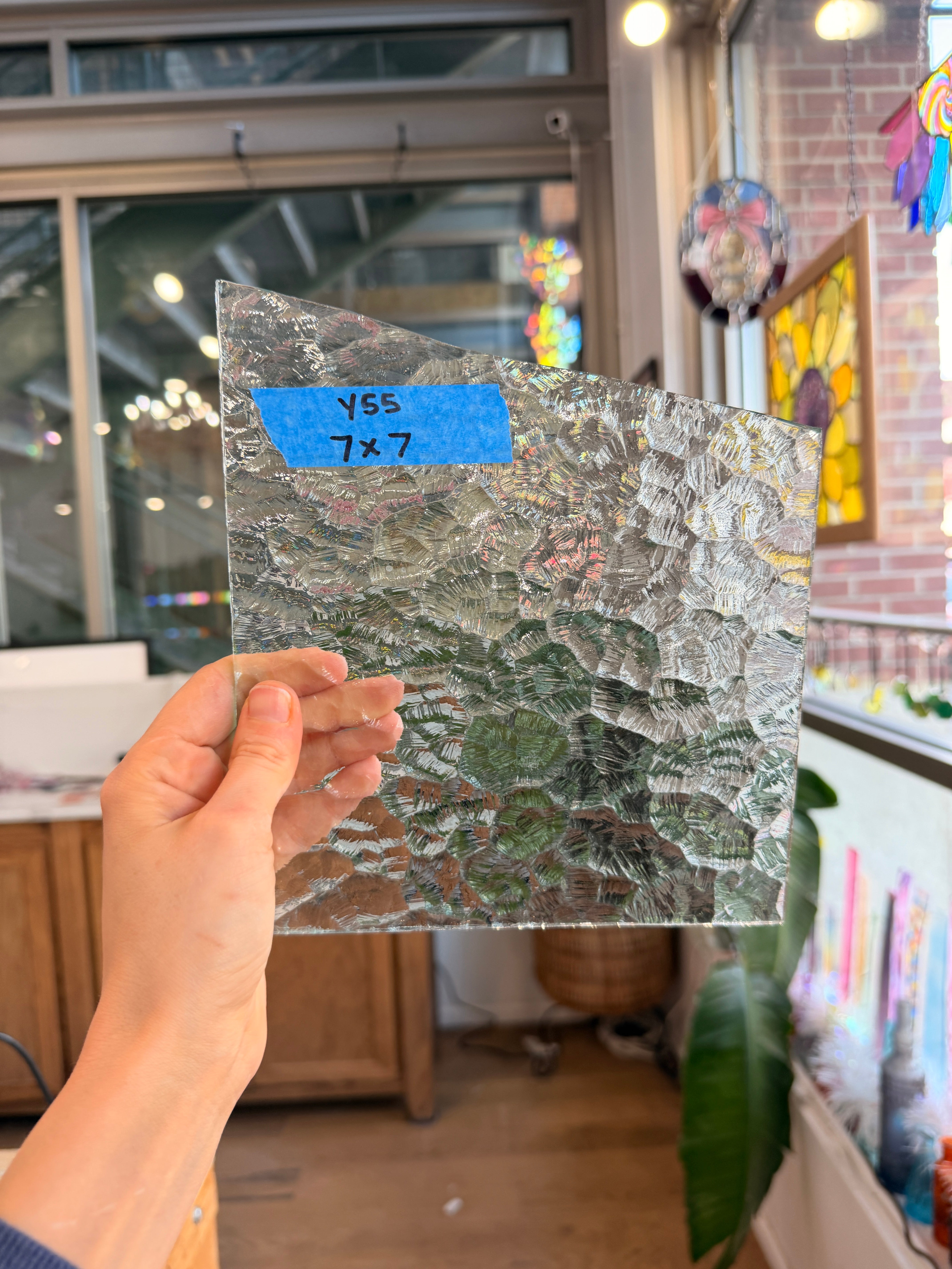 Clear Wavolite 33 Kokomo Sheet Glass Colorado Glassworks 7x7in (KO-79754541)