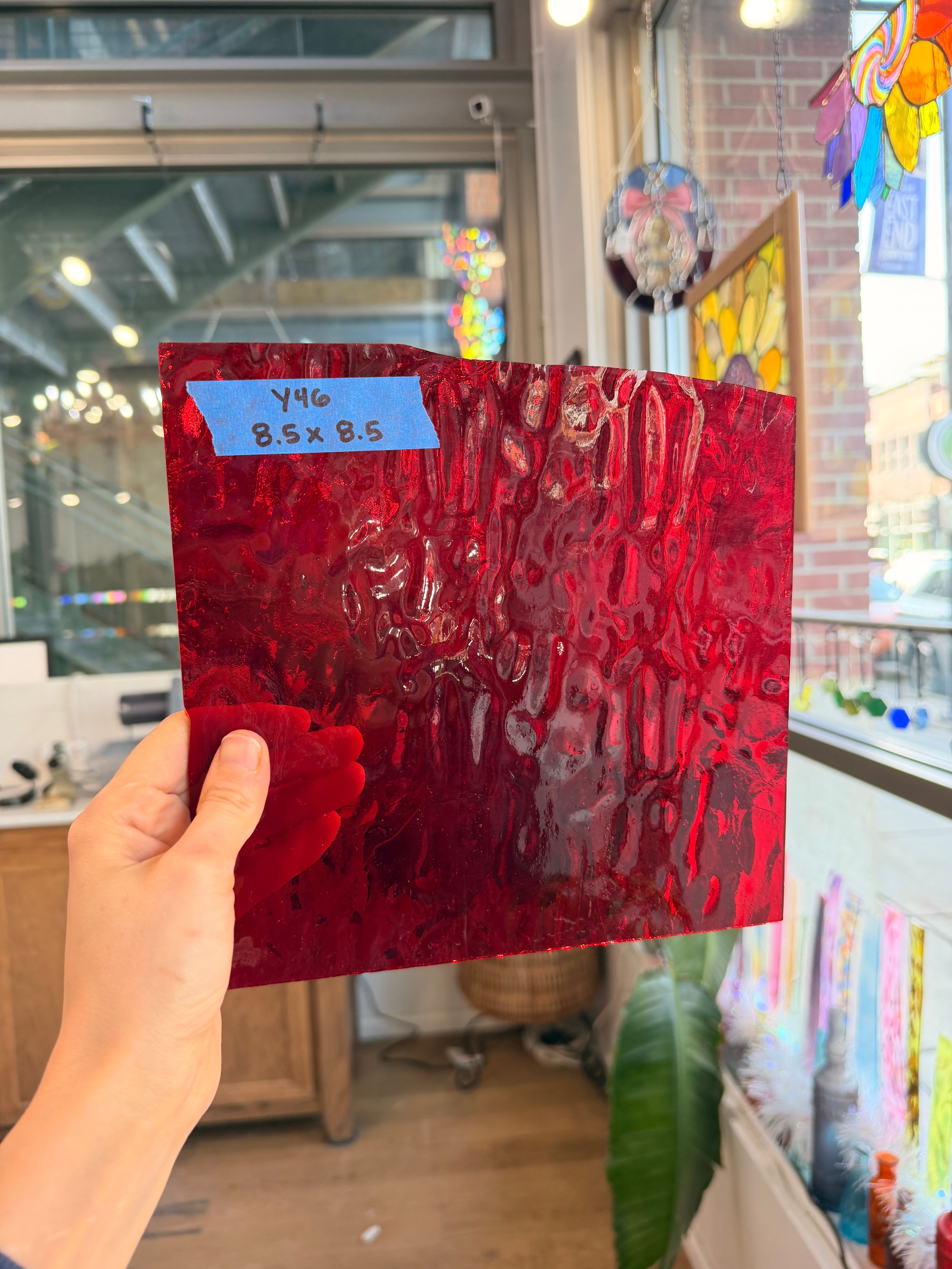 Red Transparent Flemish Sheet Glass Colorado Glassworks