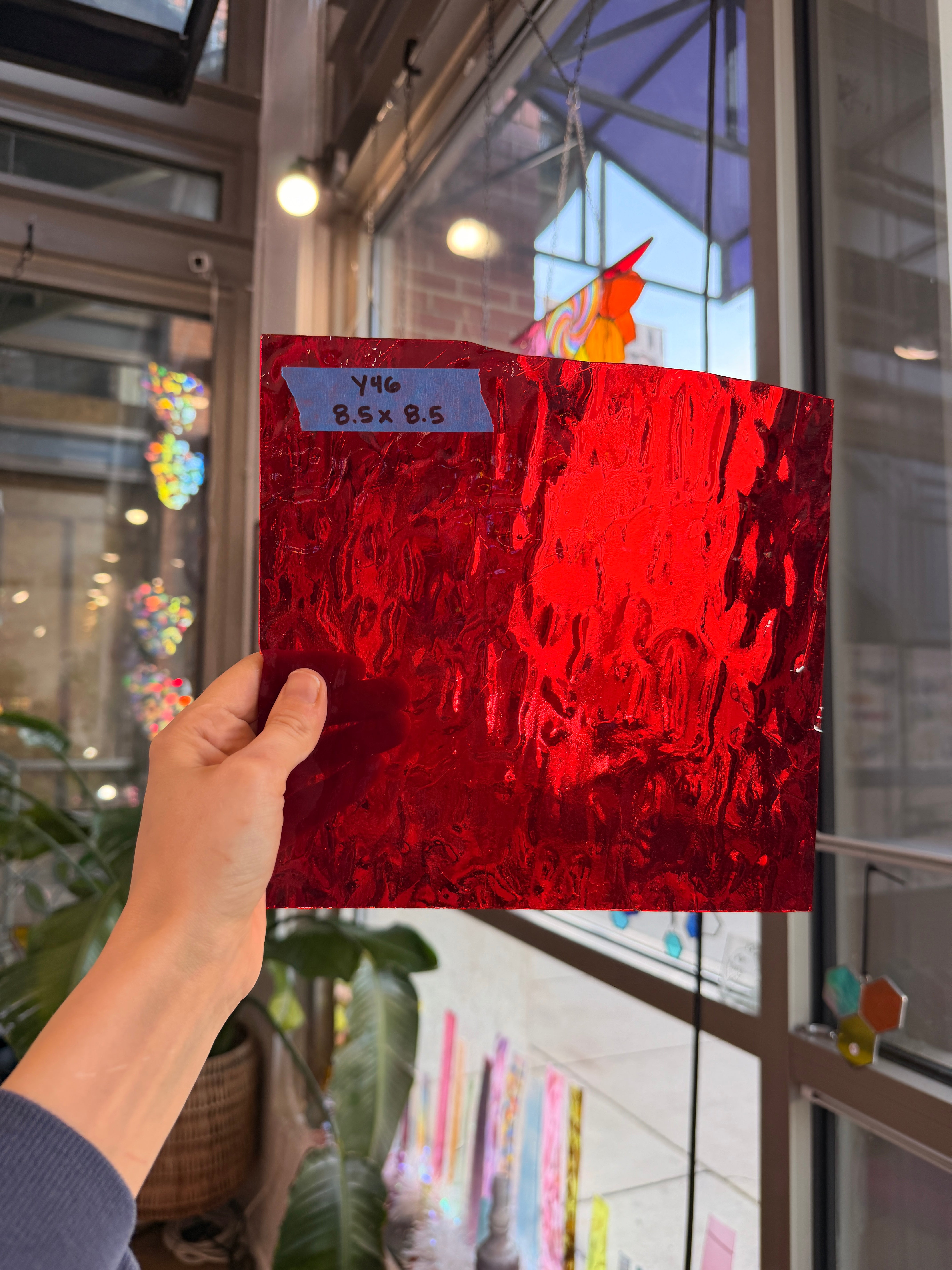 Red Transparent Flemish Sheet Glass Colorado Glassworks