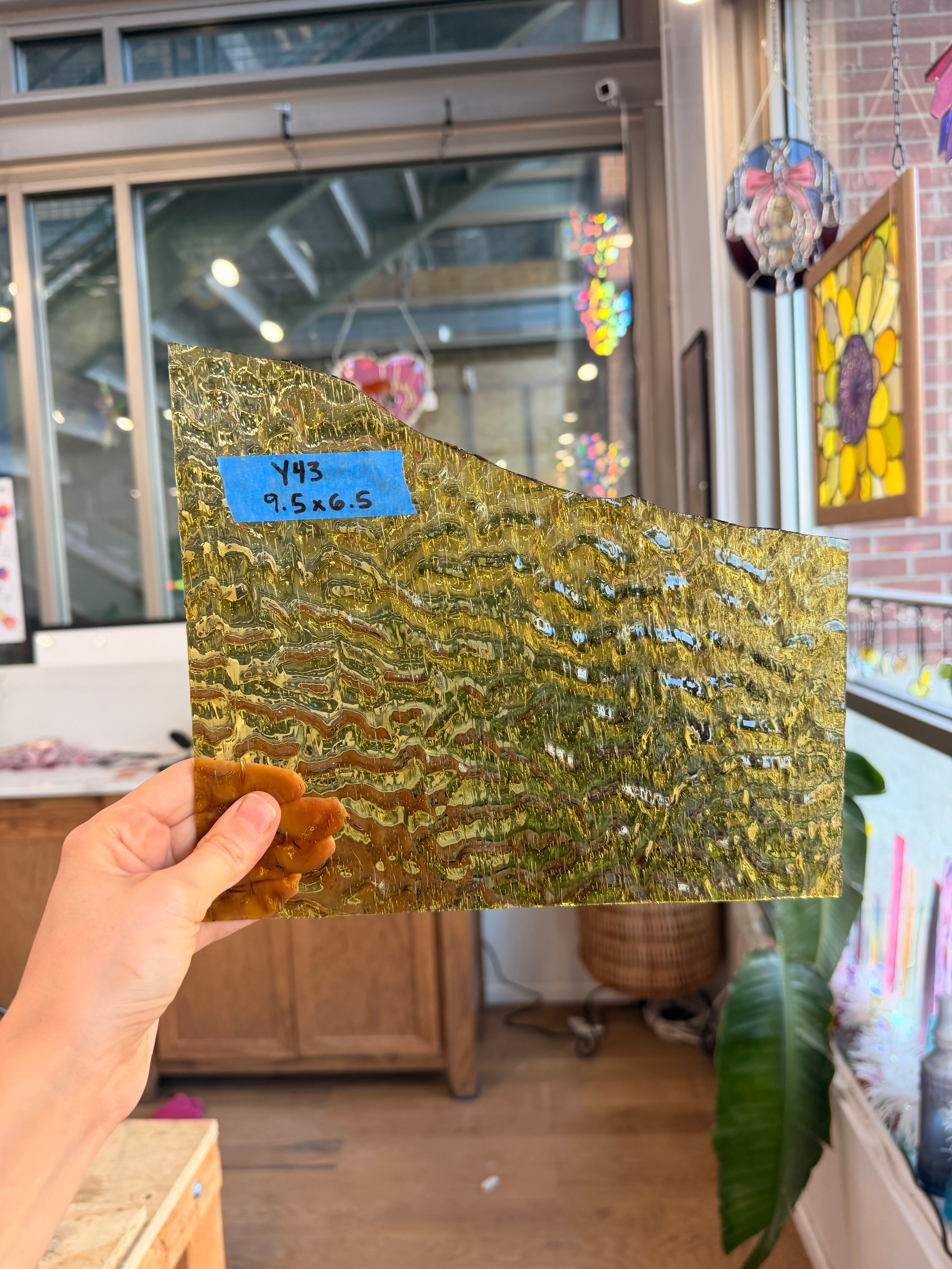 Vintage Amber Textured Optimum Sheet Glass Colorado Glassworks