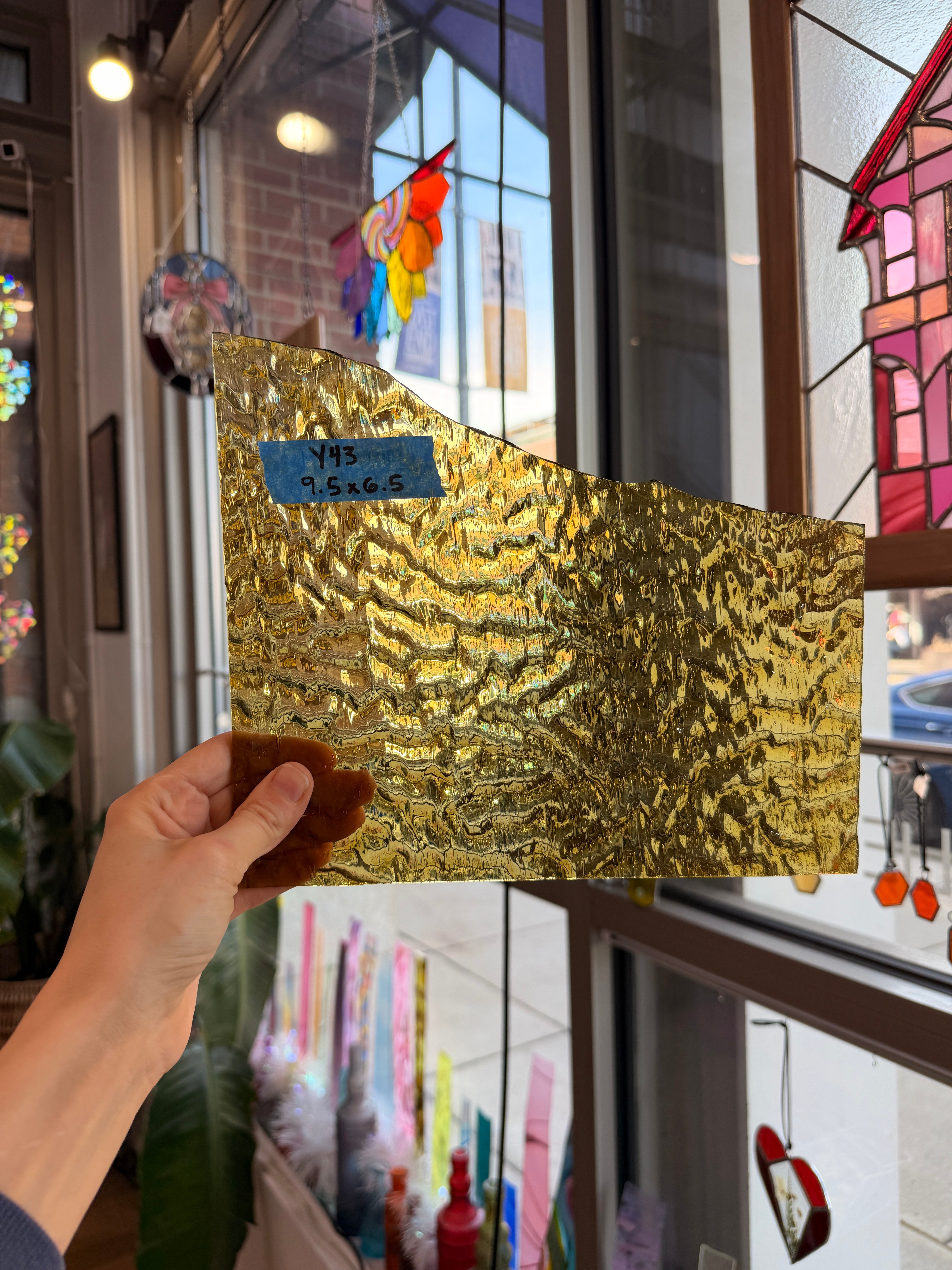 Vintage Amber Textured Optimum Sheet Glass Colorado Glassworks