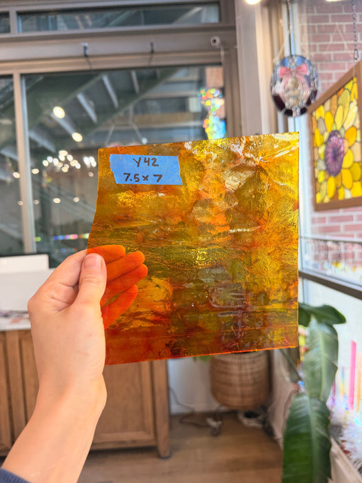 Red Yellow Mixed Transparent Sheet Glass Colorado Glassworks