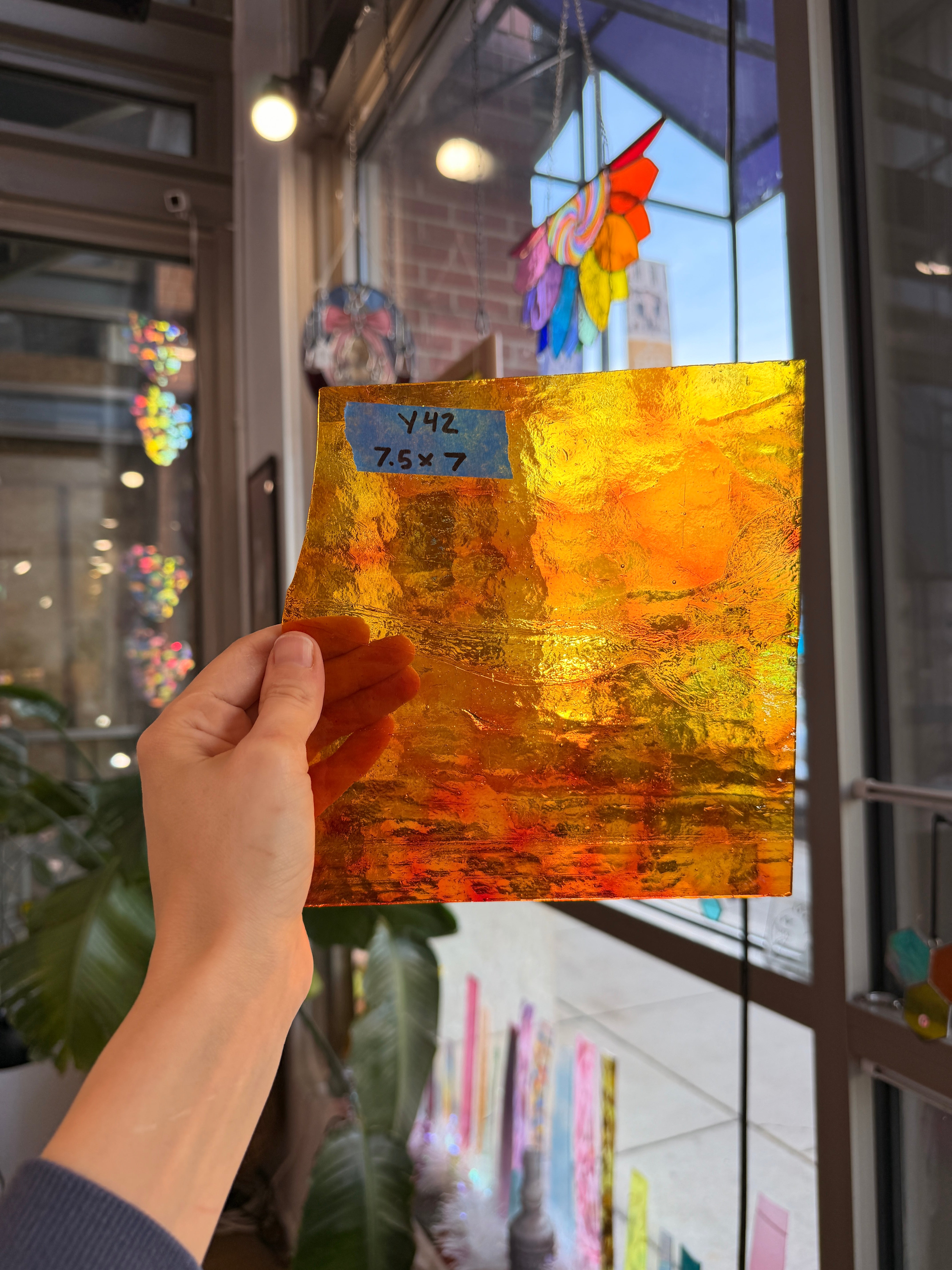 Red Yellow Mixed Transparent Sheet Glass Colorado Glassworks