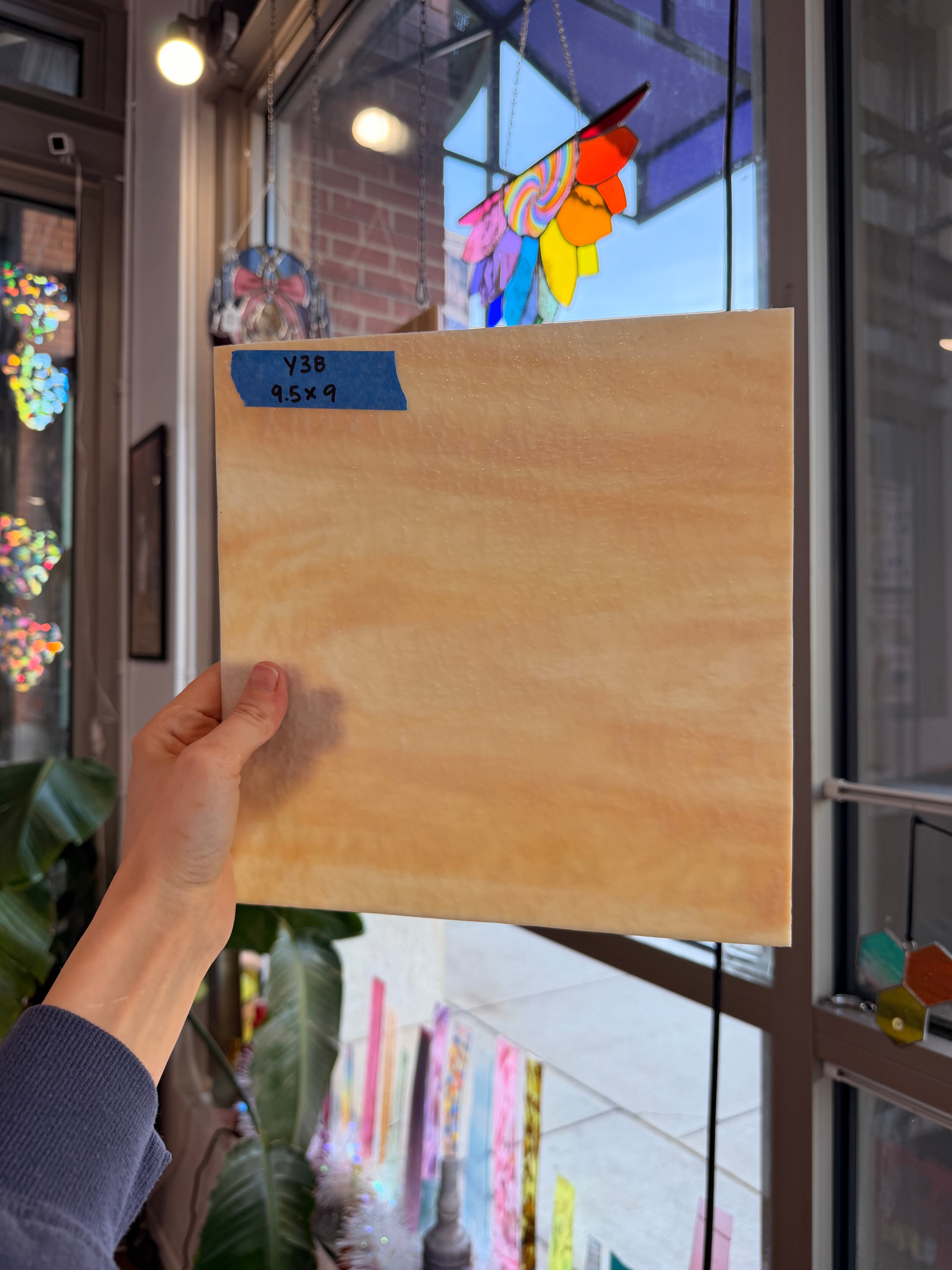 Tan Vintage Textured Spectrum Sheet Glass Colorado Glassworks