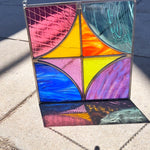 Rainbow Diamond Leaded Panel Finished Pieces Colorado Glassworks   