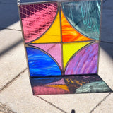 Rainbow Diamond Leaded Panel Finished Pieces Colorado Glassworks   