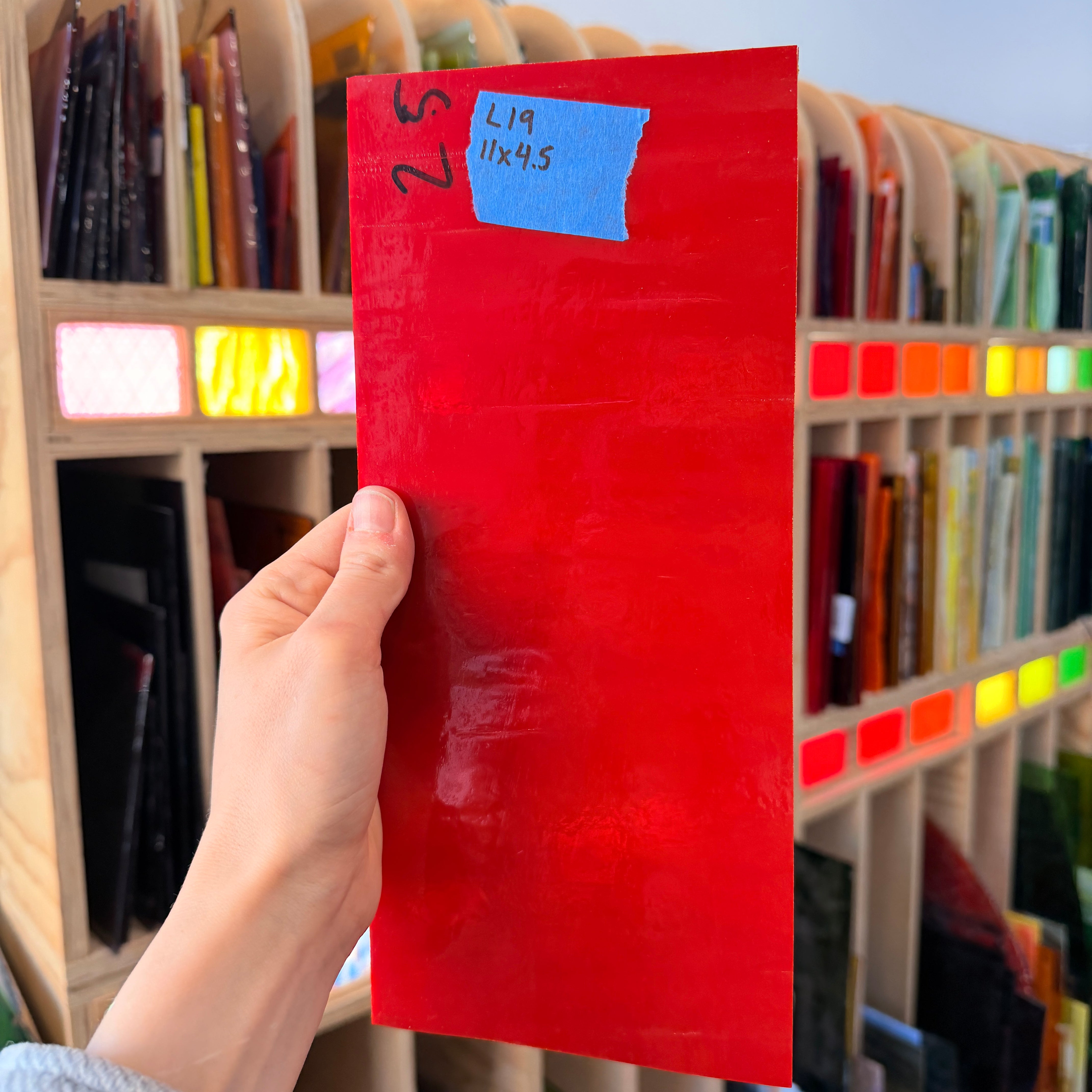 Red Opal Thin Fusible Bullseye 90 COE Sheet Glass Colorado Glassworks