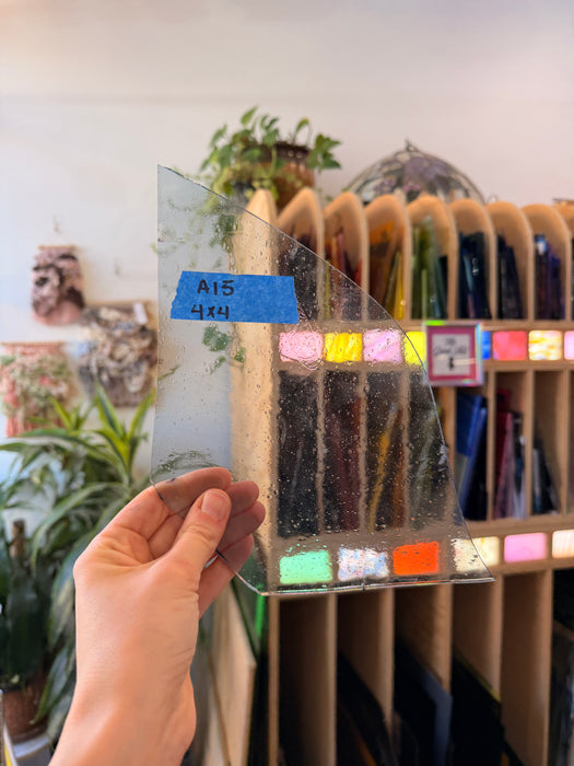 Light Blue Mouthblown Antique Glass Sheet Glass Colorado Glassworks