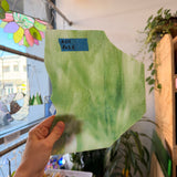 Vintage Green White Dappled Sheet Glass Colorado Glass Works