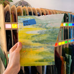 Rare White Green Yellow Mottled Uroboros Sheet Glass Colorado Glassworks