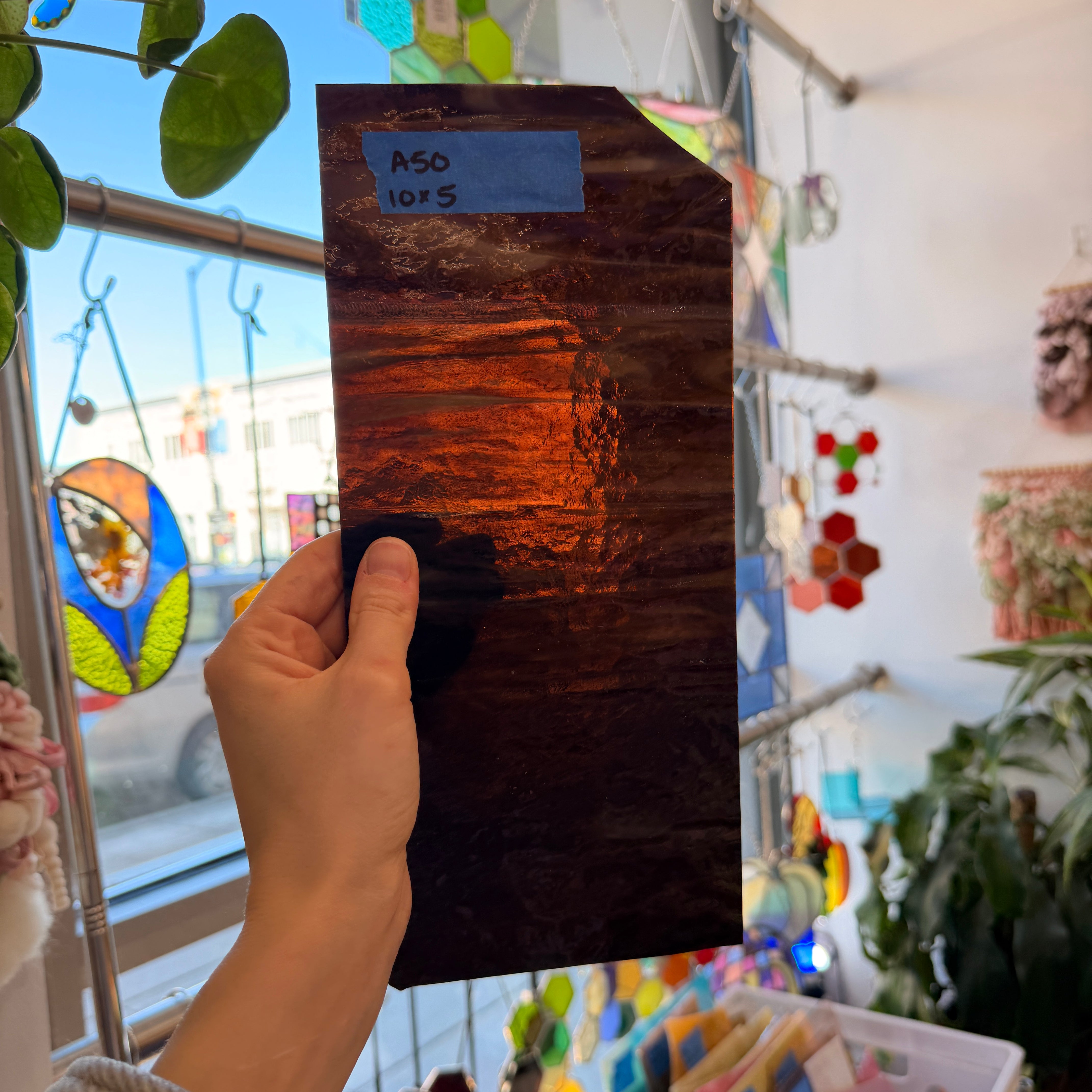Dark Brown Bullseye Sheet Glass Colorado Glassworks
