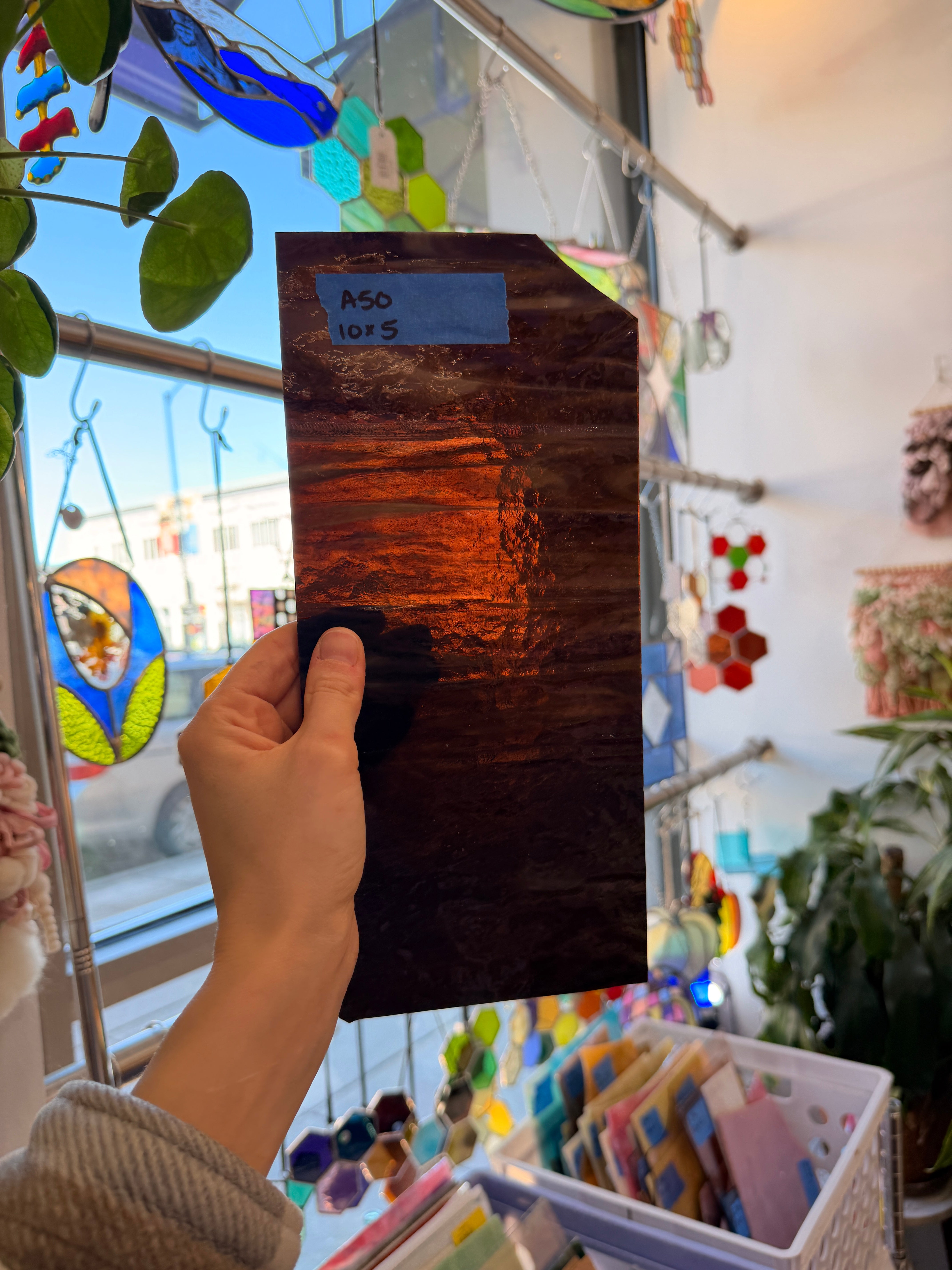 Dark Brown Bullseye Sheet Glass Colorado Glassworks