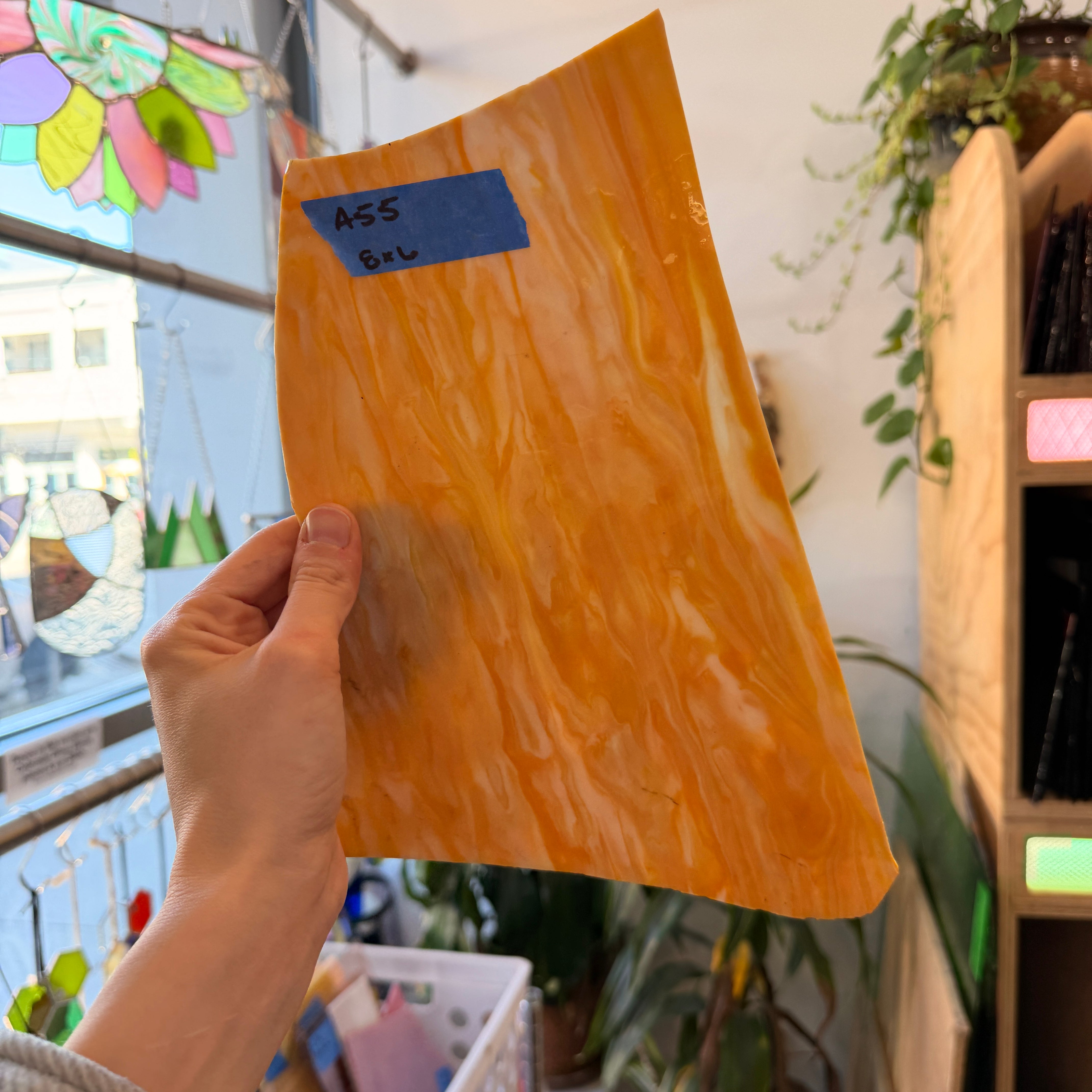 Orange Vintage Opal AC Fischer Sheet Glass Colorado Glassworks