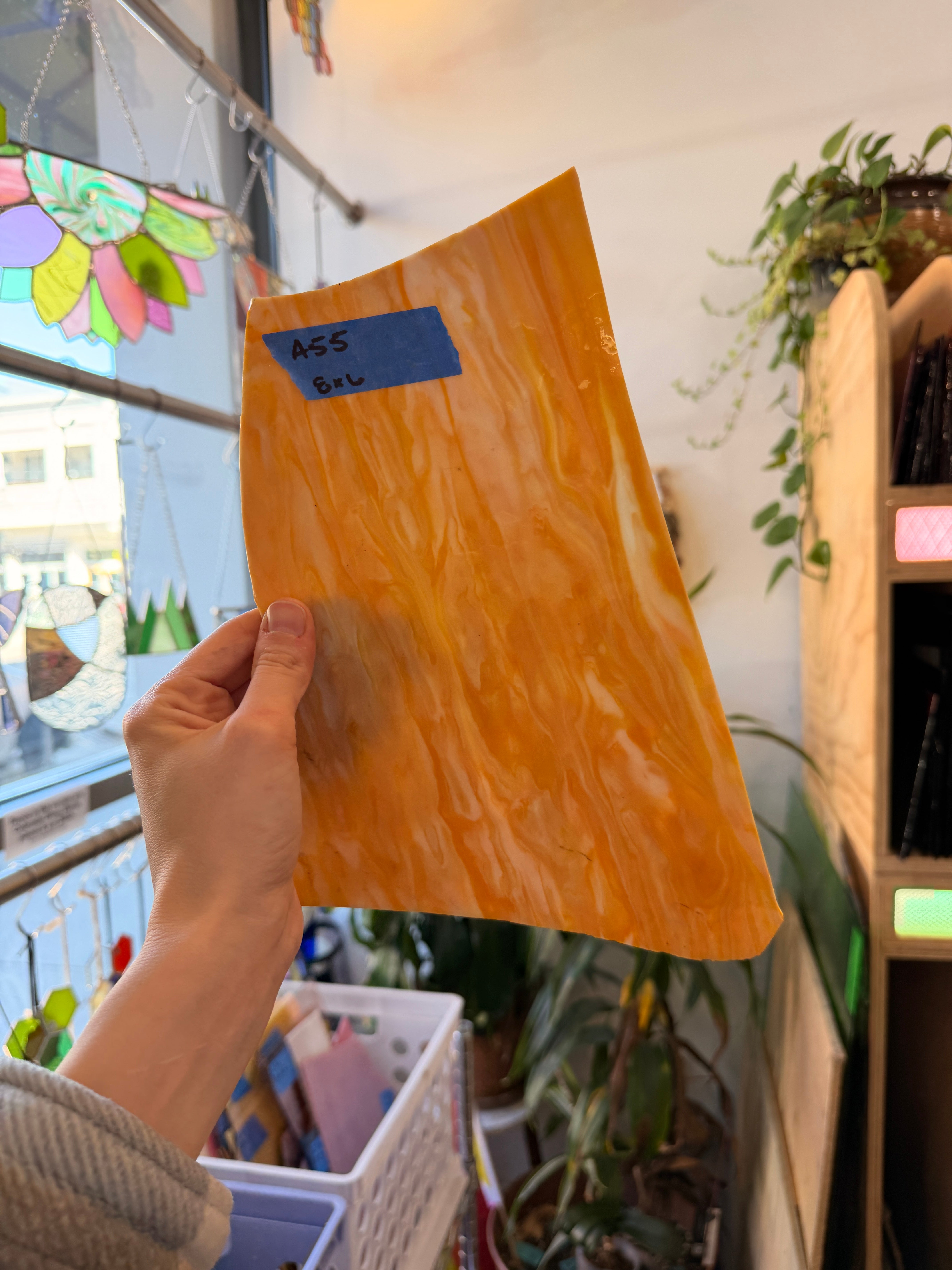 Orange Vintage Opal AC Fischer Sheet Glass Colorado Glassworks