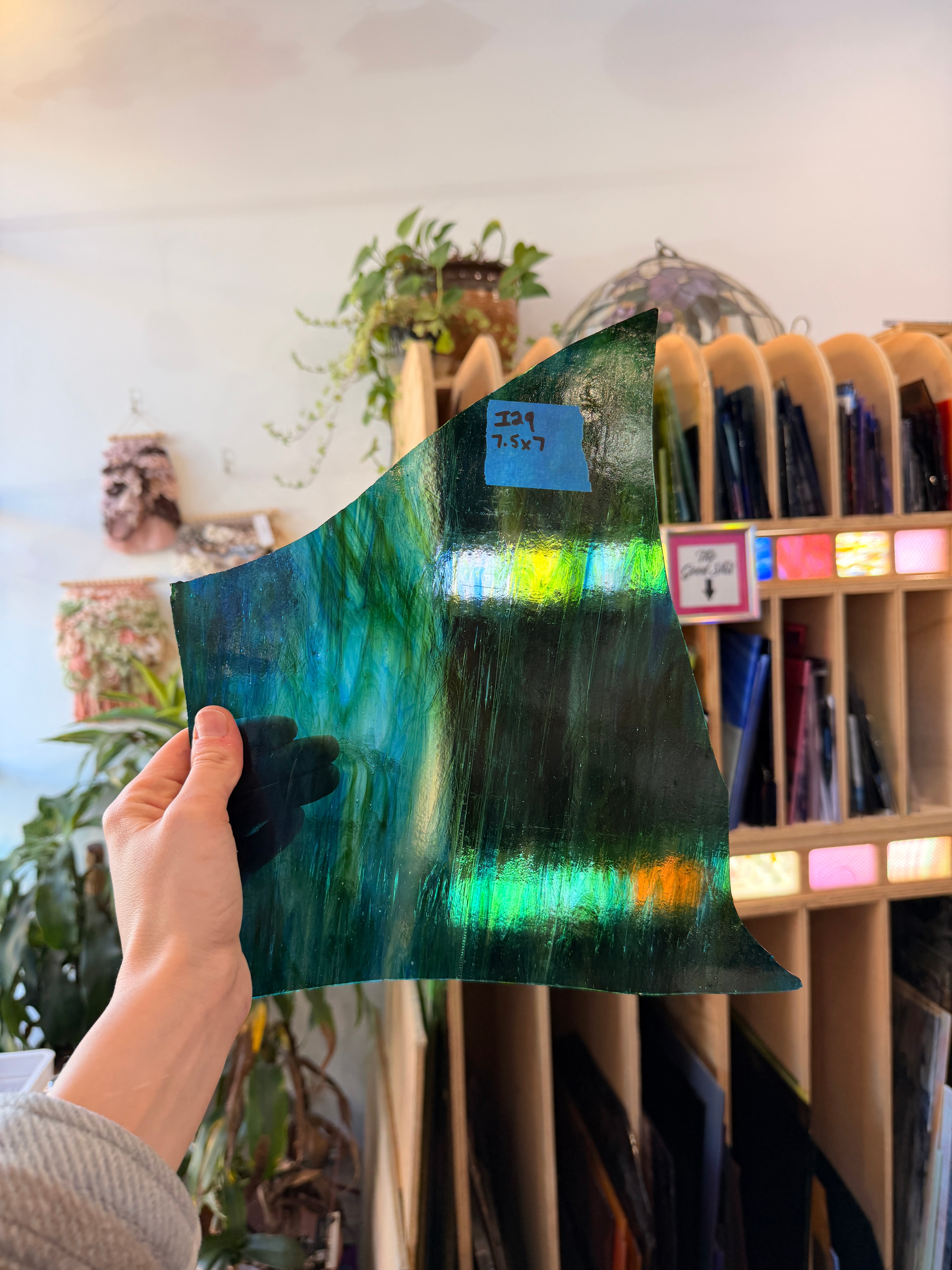 Blue Green Transparent Chicago Art Glass Sheet Glass Colorado Glassworks