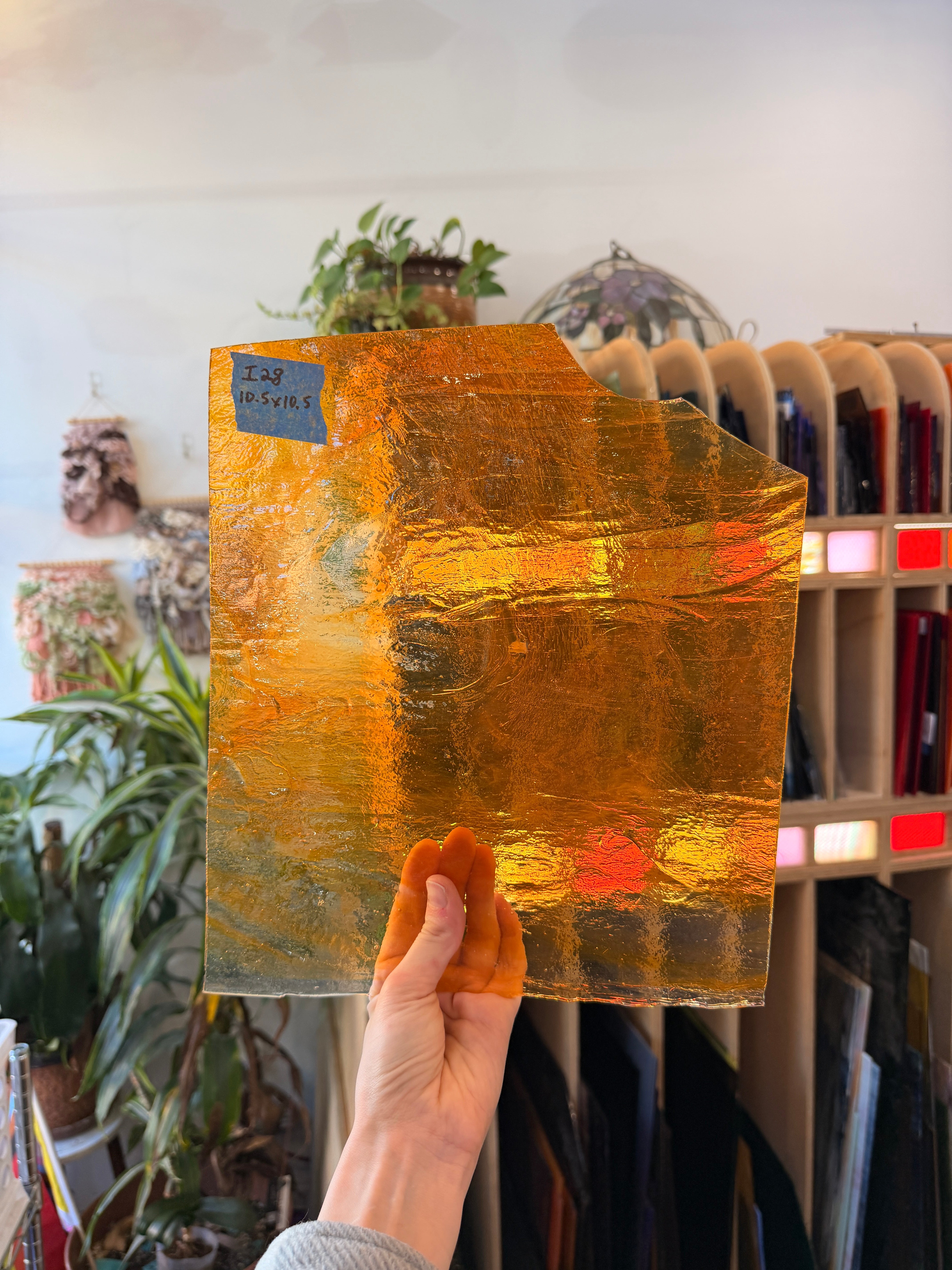 Transparent Orange Vintage Sheet Glass Colorado Glassworks