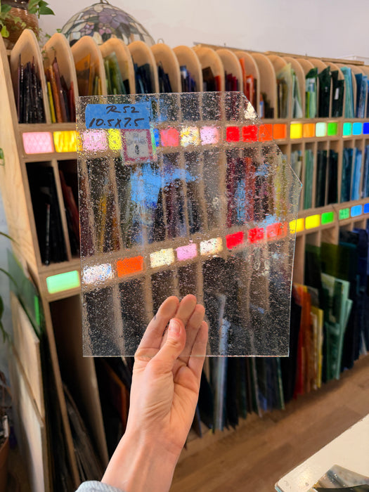 Clear Mouth Blown Bubbled Seedy Lamberts Sheet Glass Colorado Glassworks 10.5x7.5in (LA-80907309)