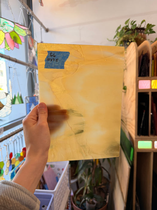 Kokomo Amber White Wispy (145) Sheet Glass Colorado Glassworks