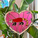 Red Panda Heart Panel Finished Pieces Colorado Glassworks   