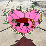 Red Panda Heart Panel Finished Pieces Colorado Glassworks   